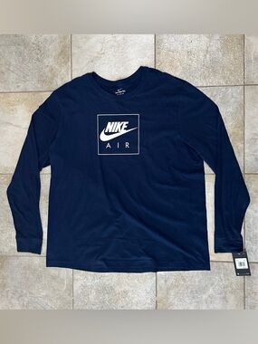 Sold! Nike Men's Navy Blue Long Sleeve Logo Shirt